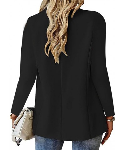 Womens Casual Business Blazers Work Office Casual Suit Jacket Long Sleeve Trendy Blazer Jacket Open Front Cardigan A-black $2...