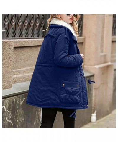 Womens Fashion Plain Zip Up With Pockets Classic Fit Hoodies Thermal Fall Winter 2023 Jackets QE002 Navy $14.65 Jackets