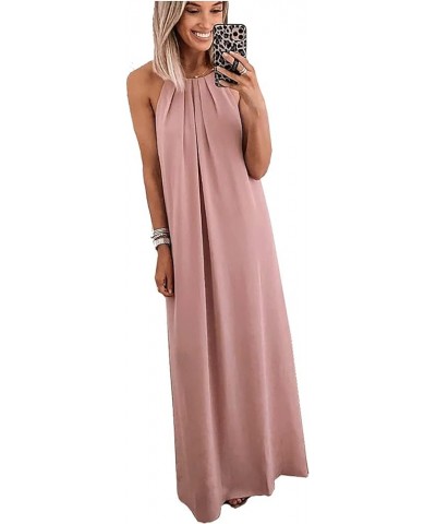 Bohemian Dress for Women Sexy Beach V-Neck Dresses Long Summer Party Casual A-Line Midi Women's Formal Dresses (007)pink $7.5...