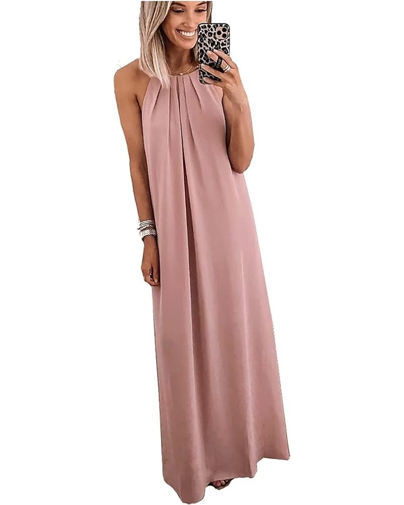 Bohemian Dress for Women Sexy Beach V-Neck Dresses Long Summer Party Casual A-Line Midi Women's Formal Dresses (007)pink $7.5...