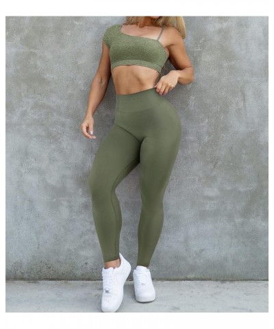 Women Vital Seamless Contour Workout Leggings Scrunch Butt High Waist Gym Yoga Pants Tights Peach-butt Army Green $17.66 Acti...