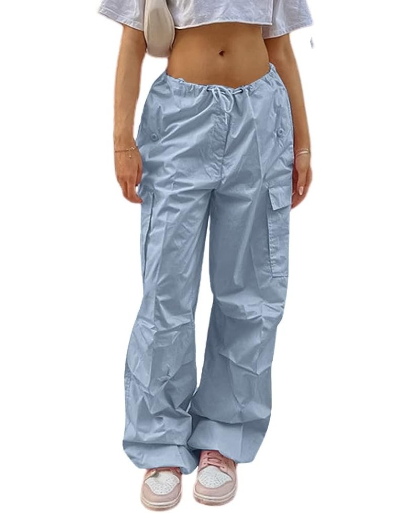 Parachute Pants for Women, Cargo Pants Women Baggy, Y2K Low Waist Wide Leg Baggy Pants… Light Blue 253 $8.83 Pants