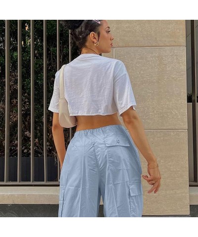 Parachute Pants for Women, Cargo Pants Women Baggy, Y2K Low Waist Wide Leg Baggy Pants… Light Blue 253 $8.83 Pants