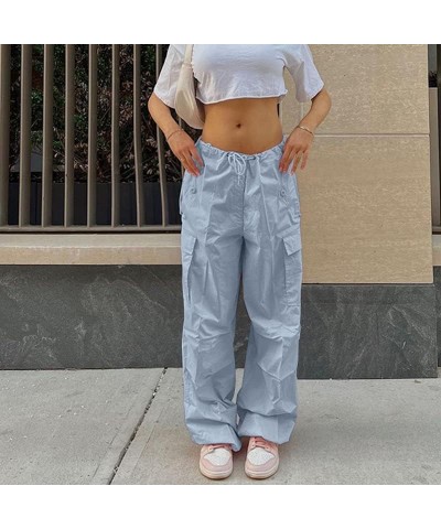 Parachute Pants for Women, Cargo Pants Women Baggy, Y2K Low Waist Wide Leg Baggy Pants… Light Blue 253 $8.83 Pants