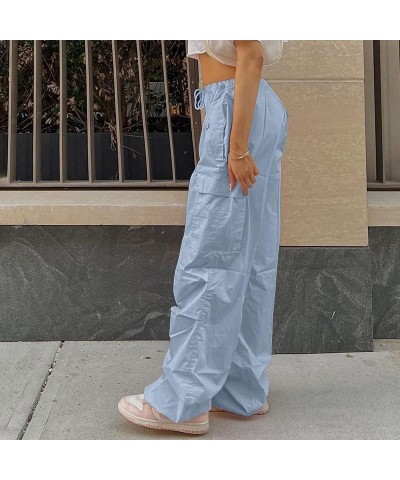 Parachute Pants for Women, Cargo Pants Women Baggy, Y2K Low Waist Wide Leg Baggy Pants… Light Blue 253 $8.83 Pants