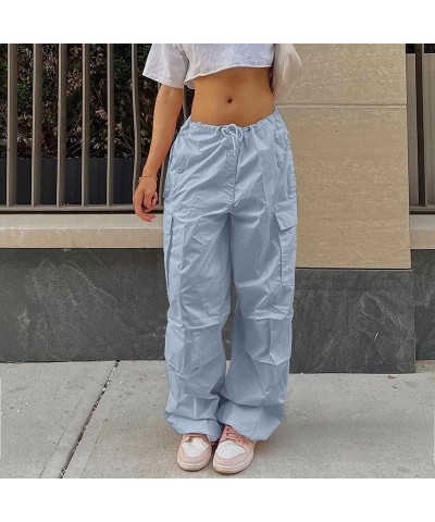 Parachute Pants for Women, Cargo Pants Women Baggy, Y2K Low Waist Wide Leg Baggy Pants… Light Blue 253 $8.83 Pants