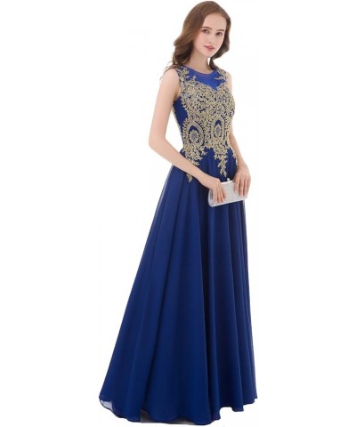 Gold Lace A Line Long Chiffon Women Formal Corset Prom Evening Dresses Fuchsia $38.85 Dresses