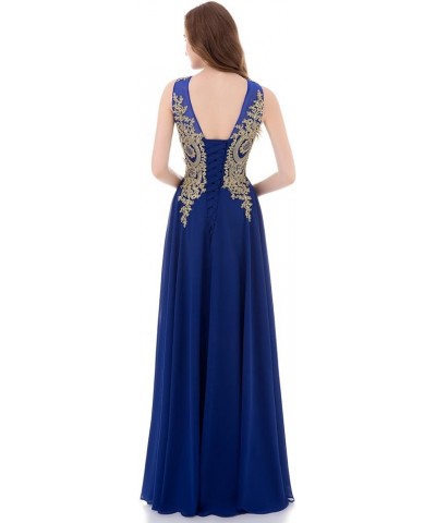 Gold Lace A Line Long Chiffon Women Formal Corset Prom Evening Dresses Fuchsia $38.85 Dresses