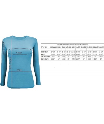 Women's Under Scrub Tee Crew Neck Long Sleeve T-Shirt Teal $16.50 T-Shirts