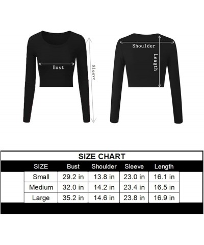 Women's Basic Crew Neck Long Sleeve Crop Top Solid Slim Cotton Crop T-Shirt Black/O-neck $10.00 T-Shirts