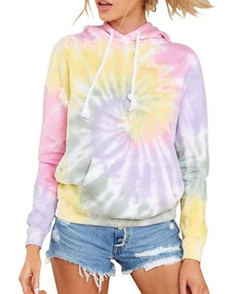 Tie Dye Hoodies for Women Long Sleeve Drawstring Tie Dye Sweatshirts Casual Pullover Lightweight Tops with Pocket A3 Style 03...