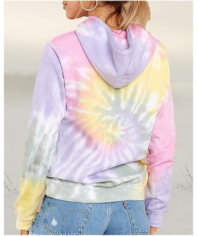 Tie Dye Hoodies for Women Long Sleeve Drawstring Tie Dye Sweatshirts Casual Pullover Lightweight Tops with Pocket A3 Style 03...