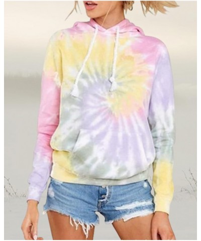 Tie Dye Hoodies for Women Long Sleeve Drawstring Tie Dye Sweatshirts Casual Pullover Lightweight Tops with Pocket A3 Style 03...