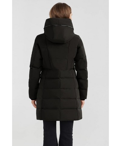 Women's Hooded Winter Down Coat Quilted Mid Length Puffer Jacket Black $58.75 Jackets