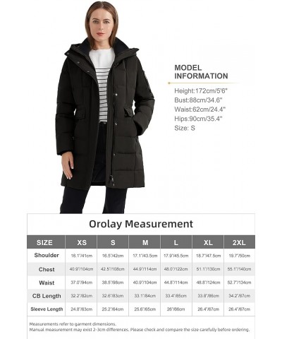 Women's Hooded Winter Down Coat Quilted Mid Length Puffer Jacket Black $58.75 Jackets