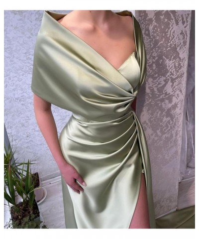 Off Shoulder Prom Dresses for Women with Slit Wrap Mermaid Evening Gowns with Train YG265 Plum $29.25 Dresses