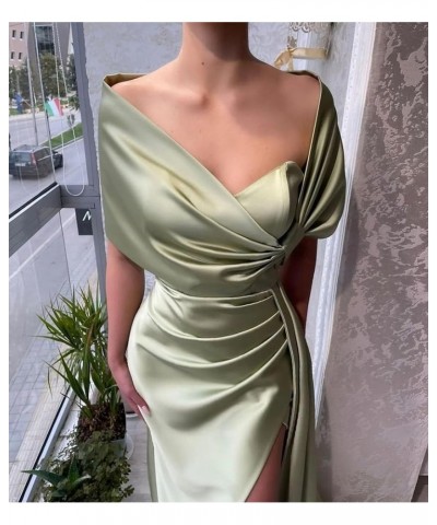 Off Shoulder Prom Dresses for Women with Slit Wrap Mermaid Evening Gowns with Train YG265 Plum $29.25 Dresses