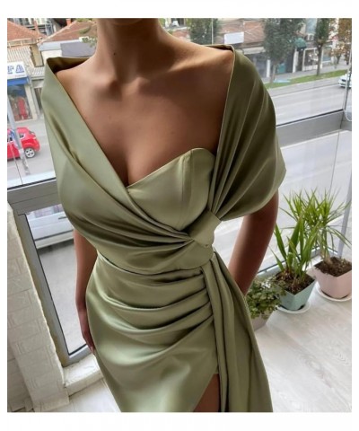 Off Shoulder Prom Dresses for Women with Slit Wrap Mermaid Evening Gowns with Train YG265 Plum $29.25 Dresses