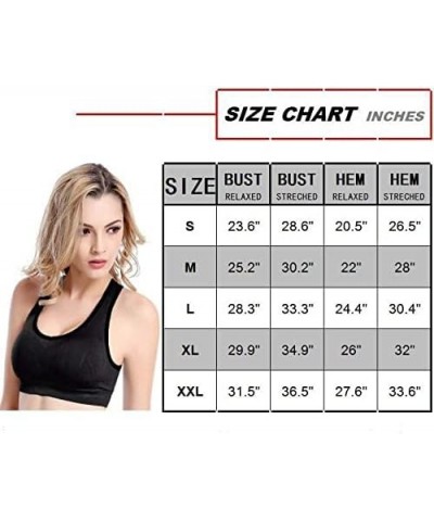 Women's Racerback Sports Bras High Impact Seamless Padded Yoga Gym Workout Activewear Bra Blue & Pink $11.28 Lingerie