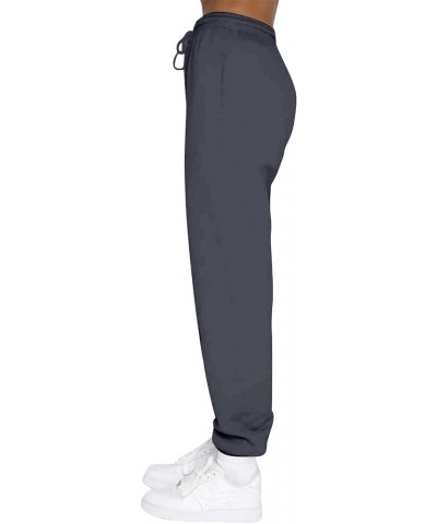 Women's High Waisted Joggers Loose Solid Sweatpants Drawstring Casual Trousers with Pockets Tall Sweatpants, M-5XL Dark Gray ...