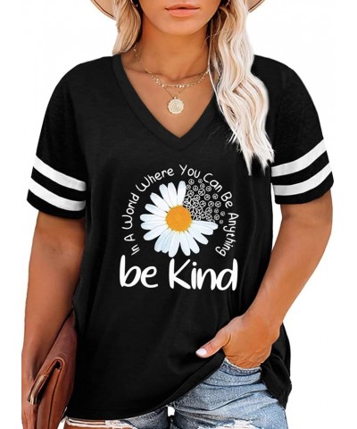 Womens Plus Size Tunic Tops Summer Short Sleeve V Neck/Crew Neck Loose Casual Tee Shirt(1X-5X) D Black 302 $8.34 T-Shirts