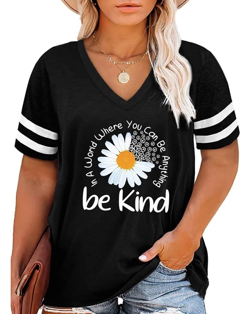 Womens Plus Size Tunic Tops Summer Short Sleeve V Neck/Crew Neck Loose Casual Tee Shirt(1X-5X) D Black 302 $8.34 T-Shirts