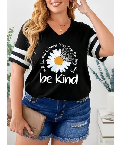 Womens Plus Size Tunic Tops Summer Short Sleeve V Neck/Crew Neck Loose Casual Tee Shirt(1X-5X) D Black 302 $8.34 T-Shirts