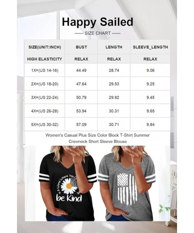 Womens Plus Size Tunic Tops Summer Short Sleeve V Neck/Crew Neck Loose Casual Tee Shirt(1X-5X) D Black 302 $8.34 T-Shirts