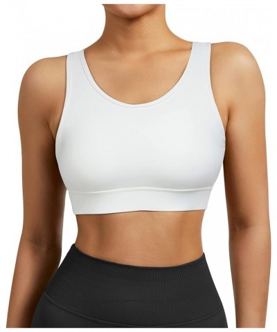 Sports Bras for Women Fitness Cross Back Padded Workout Yoga Bra Tops Yd015-white $15.25 Lingerie