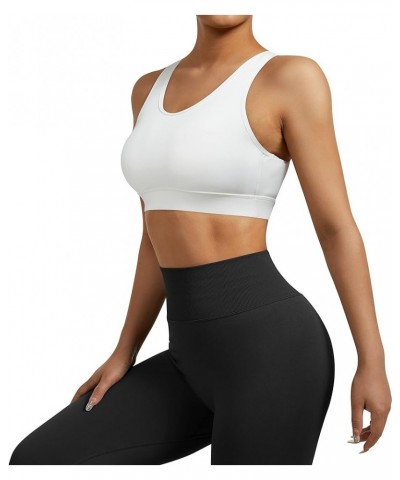 Sports Bras for Women Fitness Cross Back Padded Workout Yoga Bra Tops Yd015-white $15.25 Lingerie