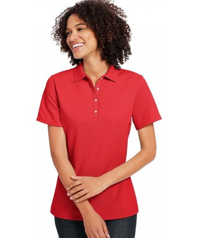 Womens X-Temp Pique Sport Shirt with Fresh iq (035P) Deep Red $9.24 Shirts