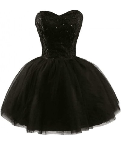 Tulle Homecoming Dresses Short Cocktail Dresses Formal Prom Party Gowns for Juniors Lace Appliques Ivory $37.00 Dresses