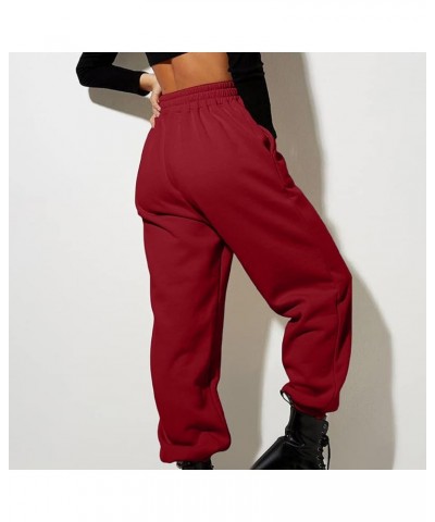 Womens Wide Leg Sweatpants Cozy Fleece Boyfriend Casual Jogger Pants Baggy Elastic High Waisted Yoga Pants with Pockets Ba- R...