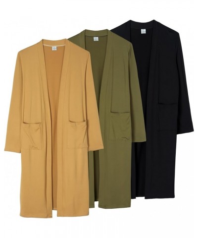 3 Pack: Women's Long Sleeve Open-Front Cardigan with Pockets (Available in Plus Size) Standard Set 2 $26.54 Sweaters