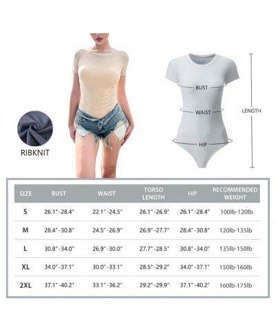 3 Pack Women's Round Neck Short Sleeve T Shirts Basic RibKnit Bodysuits Black/White/Light Blue $15.89 Bodysuits