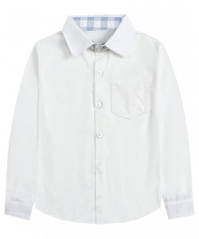 Girls & Women's Long Sleeve Casual Button Down Shirts, 3 Months - Adult 2XL Women A White / Blue $7.94 Blouses