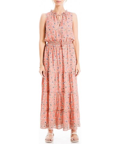 Women's Crepe Ruffle Neck Tiered Maxi Dress Ginger Open Wildflower $10.01 Dresses