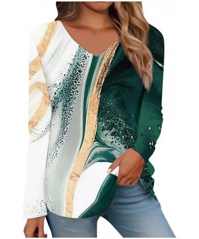 Womens Long Sleeve T Shirts Blouses Trendy Tops Casual Floral Tunic Sweatshirts Long Sleeve Round Neck Shirts S10-green $4.94...