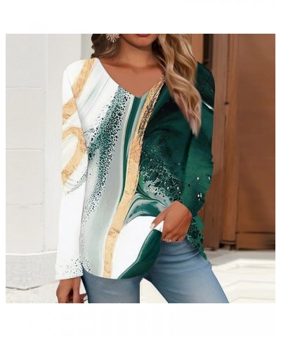 Womens Long Sleeve T Shirts Blouses Trendy Tops Casual Floral Tunic Sweatshirts Long Sleeve Round Neck Shirts S10-green $4.94...