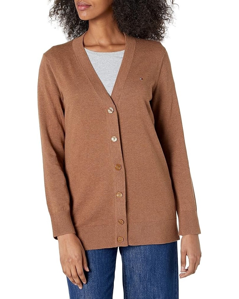 Women's Adaptive Cardigan Sweater with Magnetic Buttons B2732 Brown Heather $19.90 Sweaters