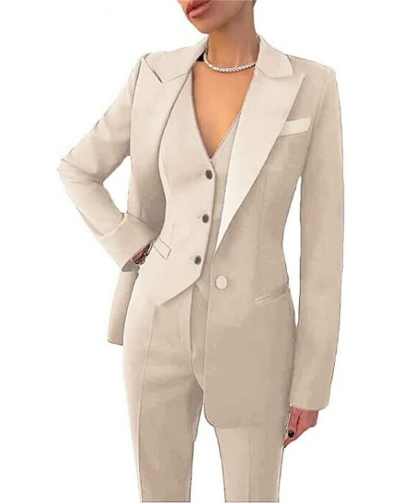 Women Pantsuits Wedding Tuxedos Party Wear Suits Formal Business Suits Beige $47.51 Suits