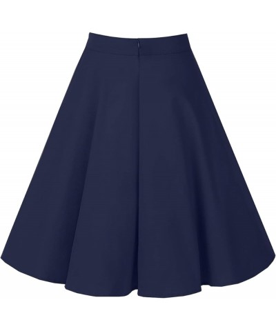 Musever Women's Pleated Vintage Skirts Floral Print Casual Midi Skirt A-navy $10.59 Skirts