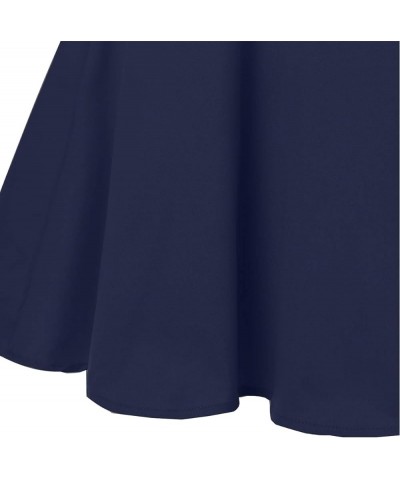 Musever Women's Pleated Vintage Skirts Floral Print Casual Midi Skirt A-navy $10.59 Skirts