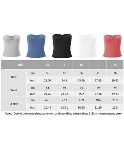 Women's Strapless Casual Basic Tube Top Shirt Basic Sleeveless Cute 2024 Summer Outfits Solid Tops Wine Red $6.37 Tops