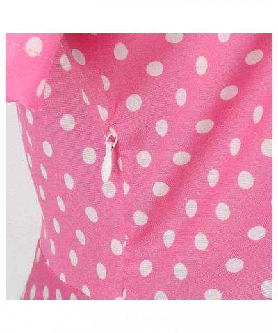 Pink Plaid Polka Dress for Women's Vintage 1950s Cocktail Party Swing Dresses Summer Casual Wedding Retro A-line Gown Pink $9...