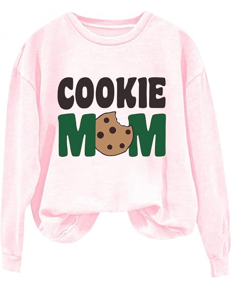 Women's Sweatshirt COOKIE MOM Letter Mom Gift Mama's Tops Mothers Day Easter Fashion Crewneck Long Sleeves Hoodies Rd1-2 $12....