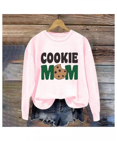 Women's Sweatshirt COOKIE MOM Letter Mom Gift Mama's Tops Mothers Day Easter Fashion Crewneck Long Sleeves Hoodies Rd1-2 $12....