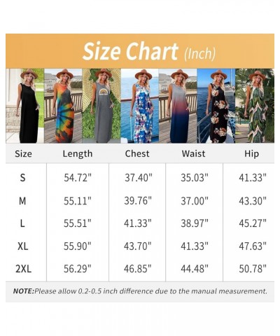 Women's Casual Summer Loose Sunresses Long Dresses Sleeveless Split Maxi Beach Dress with Pockets 4-tie Dye Blue $18.45 Dresses