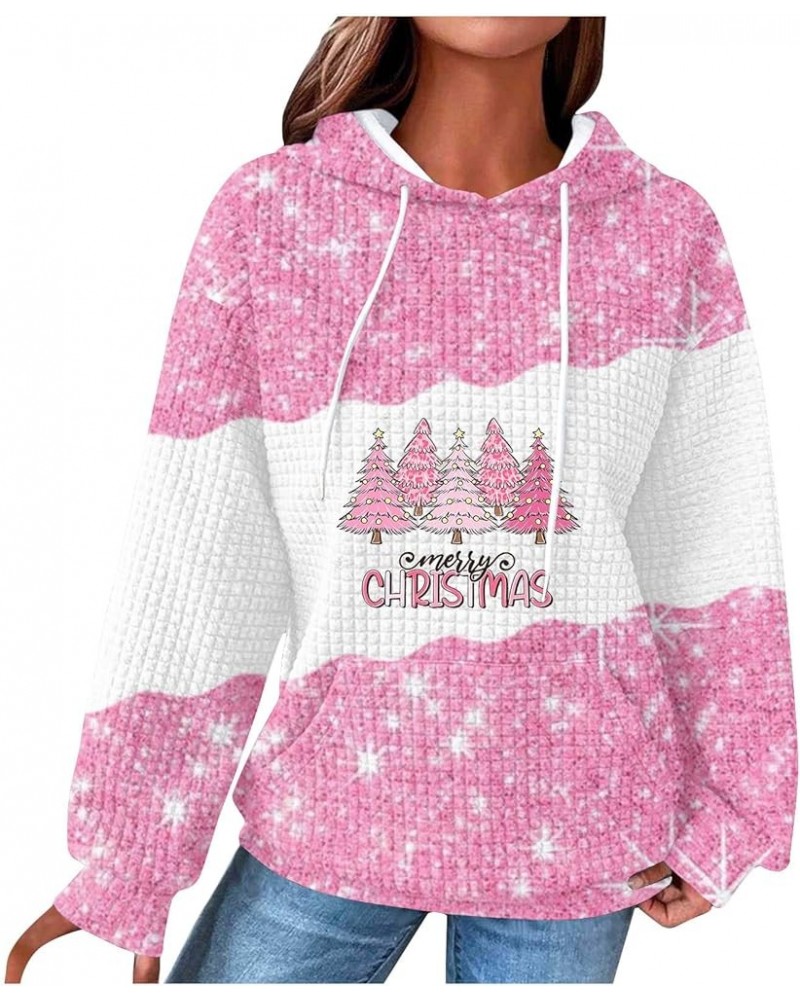 Women Waffle Knit Christmas Sweatshirts Funny Pullover Hoodies Cute Sweater Shirts Trendy Clothes 2023 J18-pink $10.58 Active...