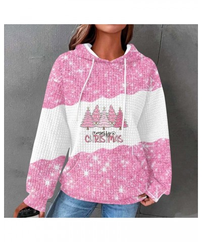 Women Waffle Knit Christmas Sweatshirts Funny Pullover Hoodies Cute Sweater Shirts Trendy Clothes 2023 J18-pink $10.58 Active...